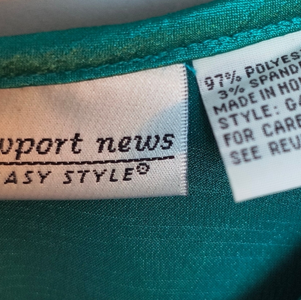 vintage newport news easy style Emerald Green Satin Effect Sleeveless Dress 10 - Picture 4 of 7